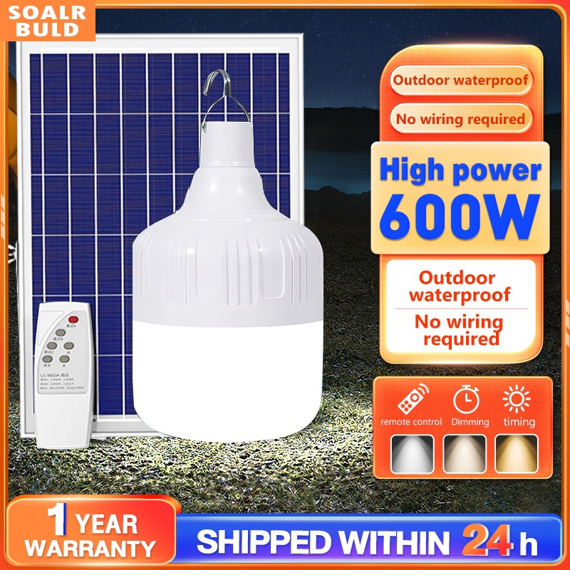 BM bóng đèn năng lượng mặt trời 600W 500W Ba màu chợ đêm Quầy hàng Ánh sáng khẩn cấp 10000mah Pin dung lượng lớn