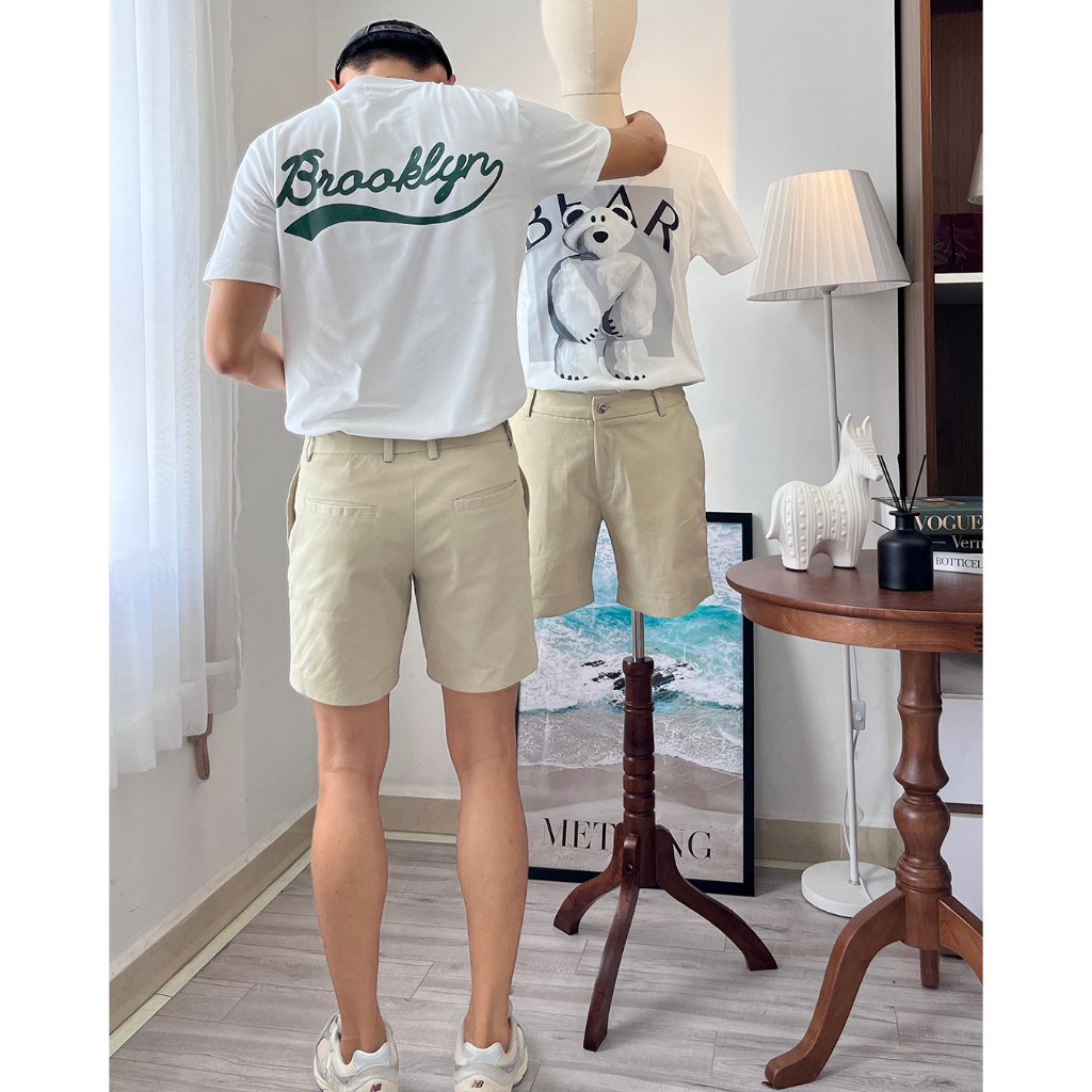 Quần short kaki vải co dãn phong cách Hàn Quốc