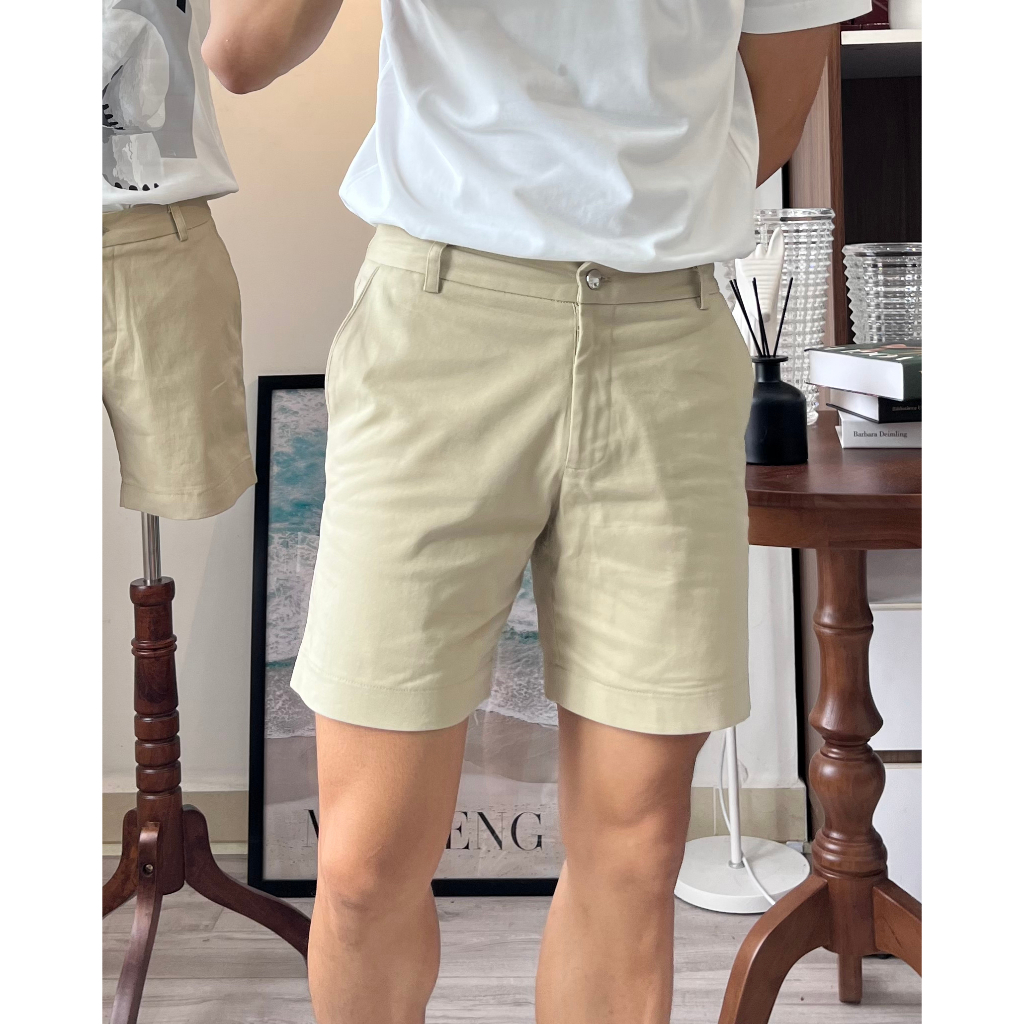 Quần short kaki vải co dãn phong cách Hàn Quốc