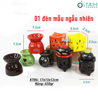 [TẶNG TD] Combo 1 đèn đốt tinh dầu ấm trà + 2 nến+ 1 tinh dầu 10ml