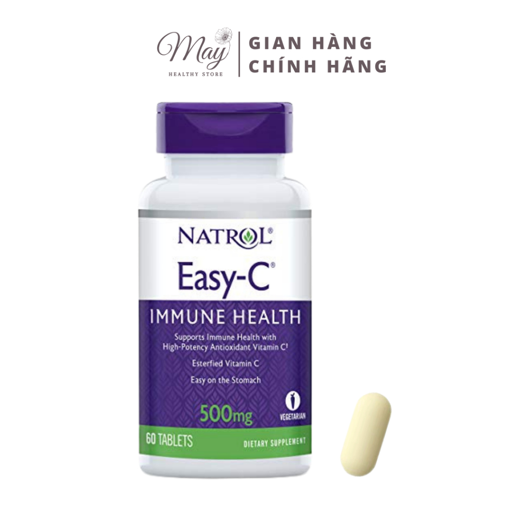 Viên Uống Natrol Easy-C 500mg Vitamin C Tăng Cường Đề Kháng (60-120 Viên/Lọ)