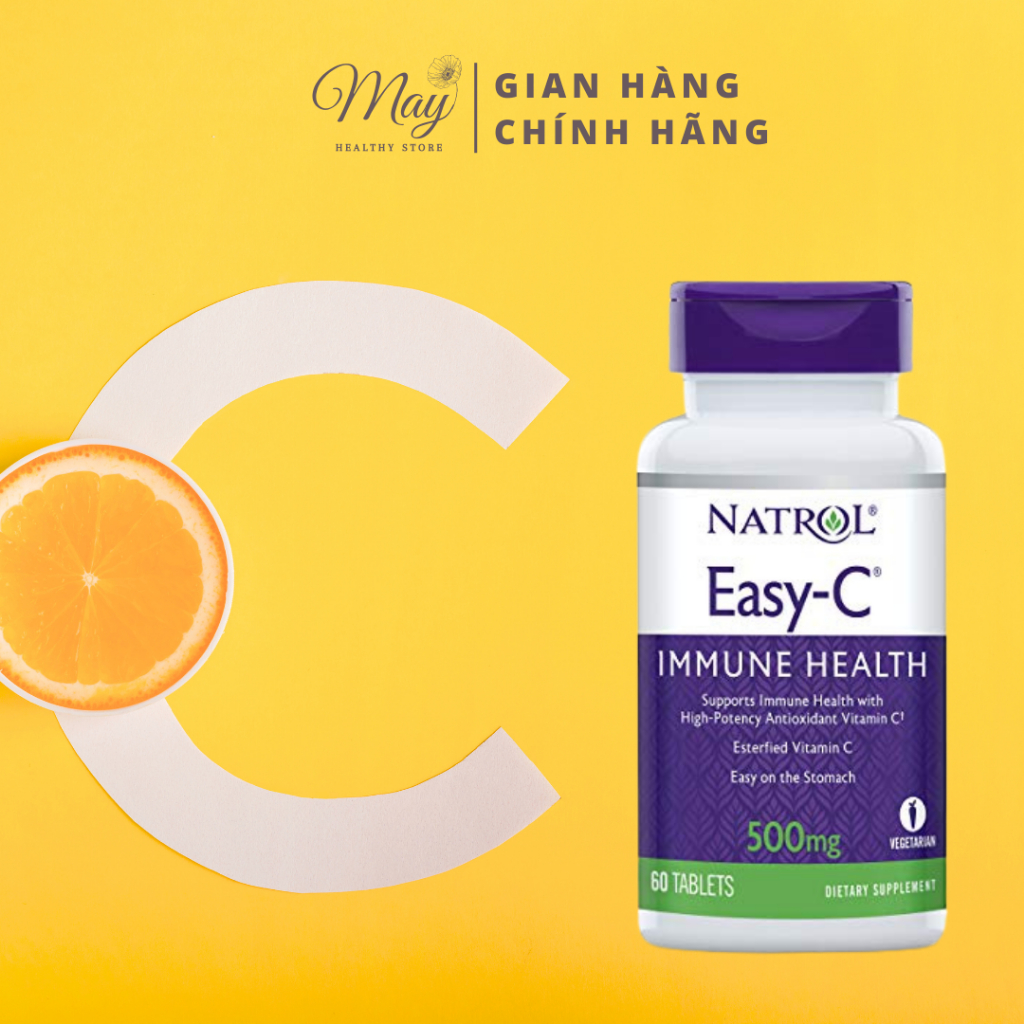 Viên Uống Natrol Easy-C 500mg Vitamin C Tăng Cường Đề Kháng (60-120 Viên/Lọ)