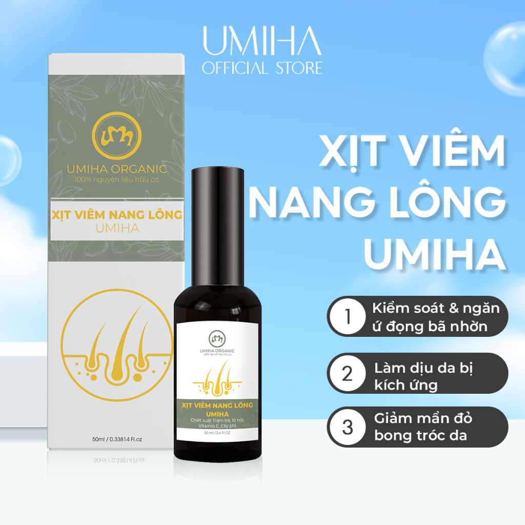 Xịt Viêm Nang Lông Umiha 50/15ml | Giảm Viêm Nang Lông, Mụn Lưng, Ngực Mông, Mờ Thâm Sáng Da | BigBuy360 - bigbuy360.vn