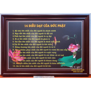 Tranh chữ in dầu cao cấp 14 điều dạy của đức phật