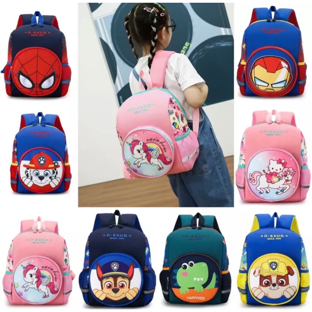 Balo Mầm Non Dành Cho Bé Trai, Bé Gái, Hình Nhân Vật Hoạt Hình Ngựa Pony, Công Chúa, Khủng Long, Người Nhện