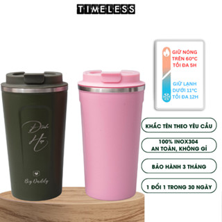 Cốc giữ nhiệt 510ml ly coffee holic inox 304 ly giữ nhiệt 12h khắc tên theo yêu cầu tặng Sticker trang trí 