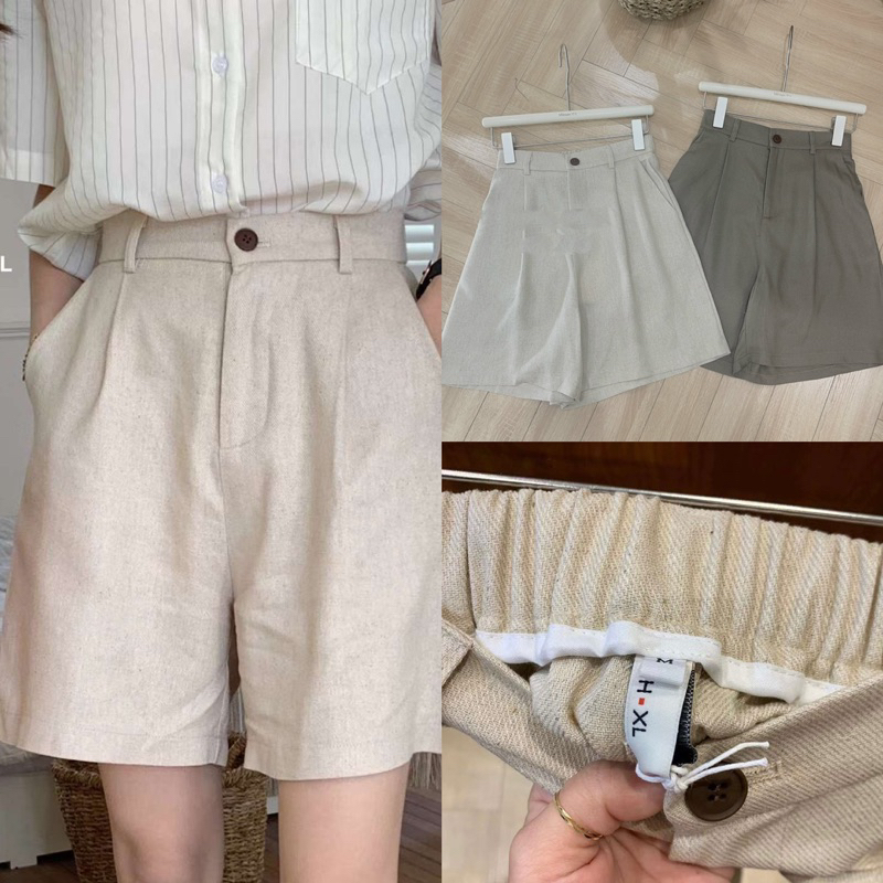 Short linen xuất Hàn HXL (ẢNH SP CHỤP THẬT)