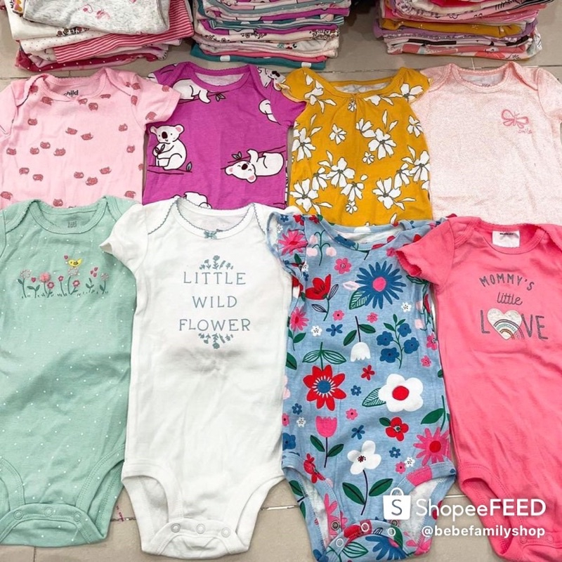 Sét 10 bộ Bodysuit cho bé trai bé gái hãng xuất dư hãng chất 100% cotton thoáng mát thấm hút mồ hôi