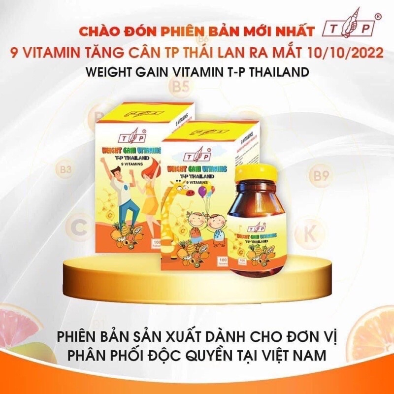 Vitamin TP tăng cân Thái Lan 100viên, Cải thiện cân nặng, ăn ngủ ngon
