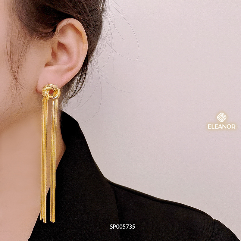 Bông tai nữ chuôi bạc 925 Eleanor Accessories thiết kế tua rua phụ kiện trang sức 5735