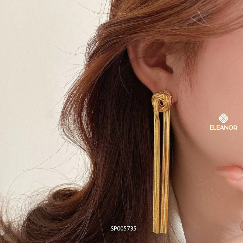 Bông tai nữ chuôi bạc 925 Eleanor Accessories thiết kế tua rua phụ kiện trang sức 5735