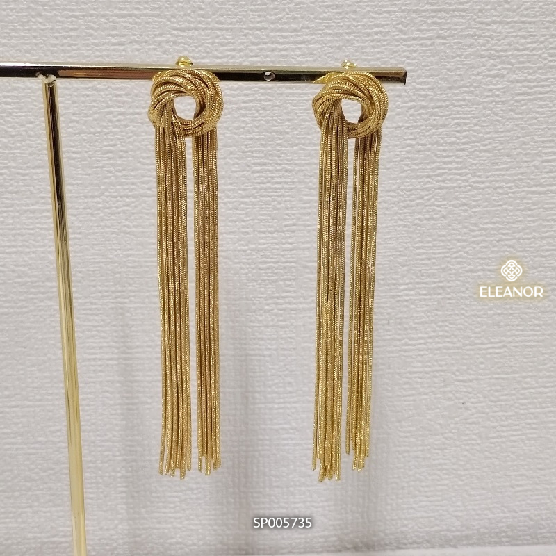 Bông tai nữ chuôi bạc 925 Eleanor Accessories thiết kế tua rua phụ kiện trang sức 5735