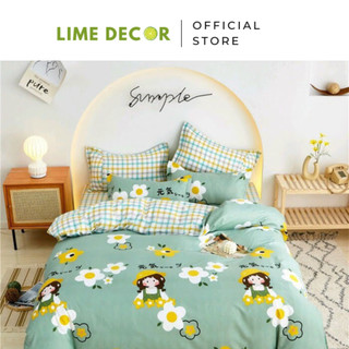 Bộ Chăn Ga Gối vải Cotton Poly mẫu Cô Bé Nhật Bản hàng nhập khẩu cao cấp bộ 4 món