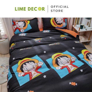 Bộ Chăn Ga Gối vải Cotton Poly hoạt hình mẫu One Piece cho bé hàng nhập khẩu cao cấp bộ 4 món
