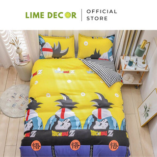 Bộ Chăn Ga Gối Cotton Poly hoạt hình Songoku bộ 4 món - drap giường cao cấp 2023