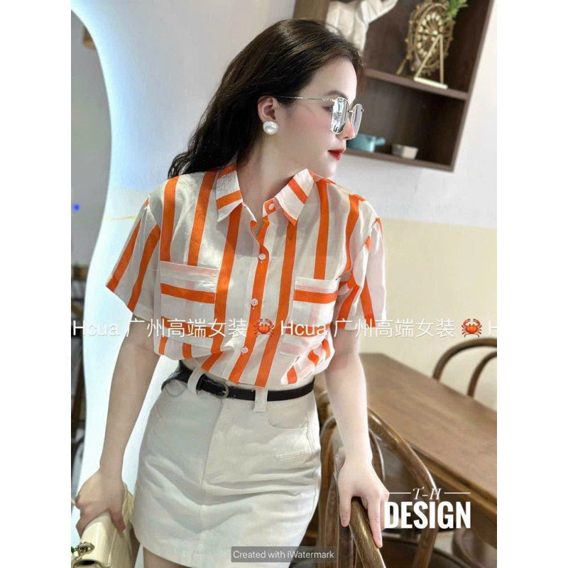 sơmi kẻ cổ đức dáng mới TH