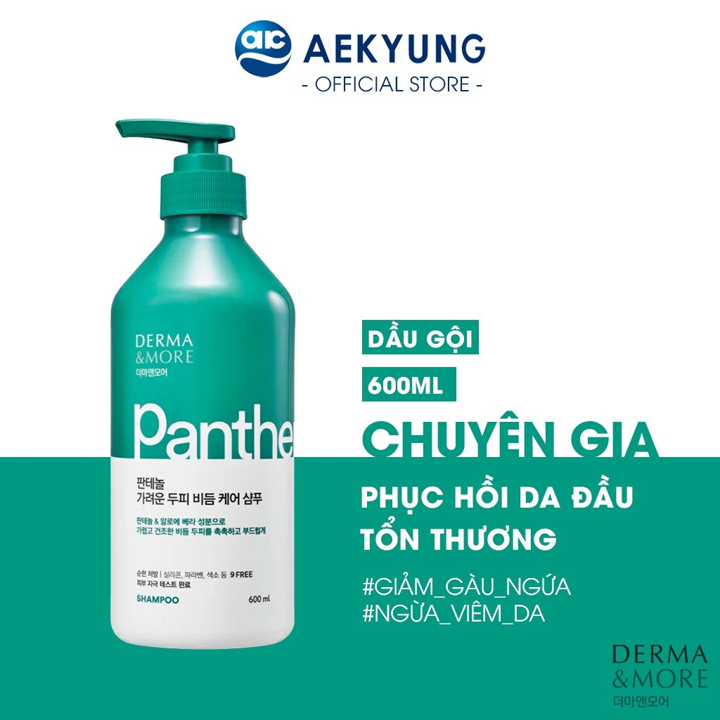 Dầu gội đầu giảm gàu ngứa Derma & More Panthenol 600ML