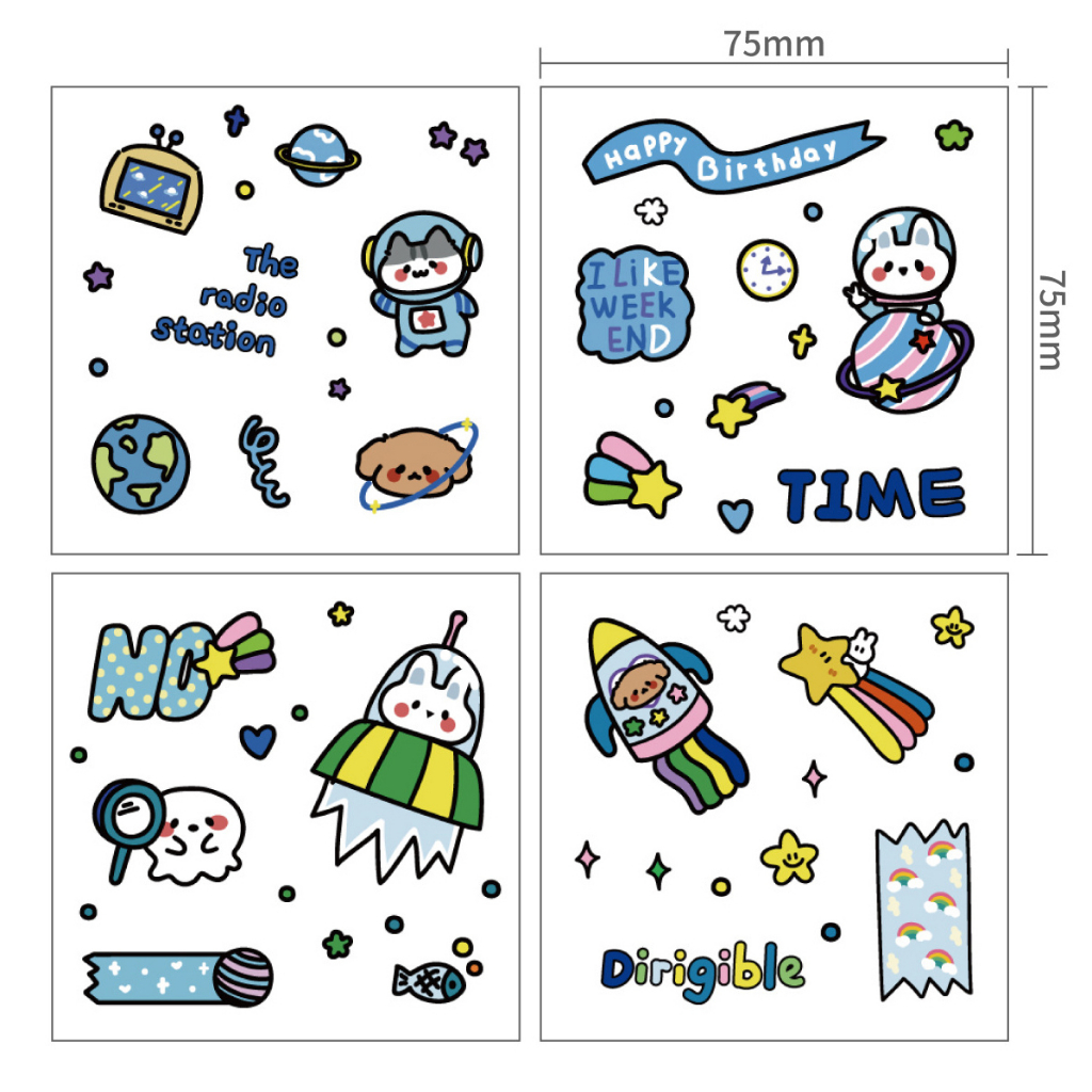 Miếng Dán Sticker Họa Tiết Hoạt Hình Trang Trí XR