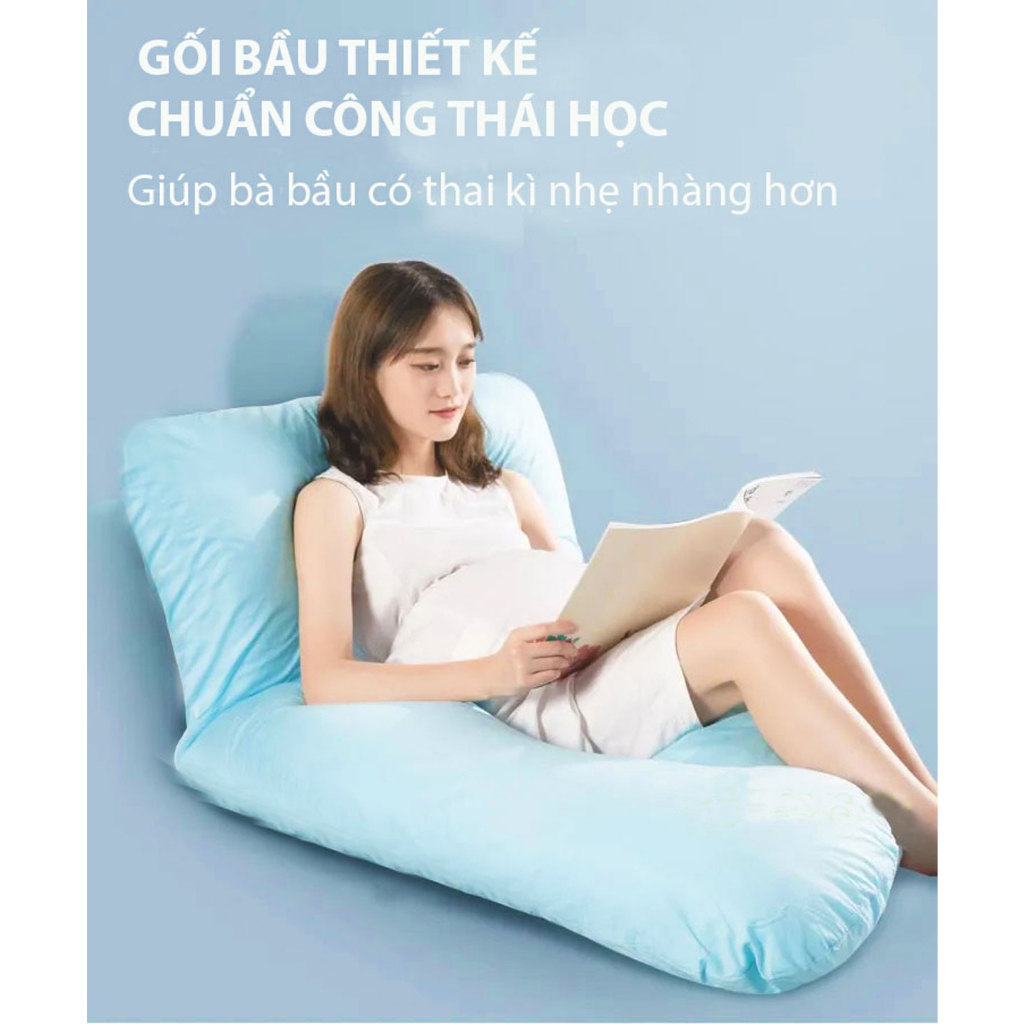 Gối Ôm Bà Bầu Zcare Chữ U Vải Nhung Hàn (Màu Xám) Dành Cho Bà Bầu Ngủ Ngon