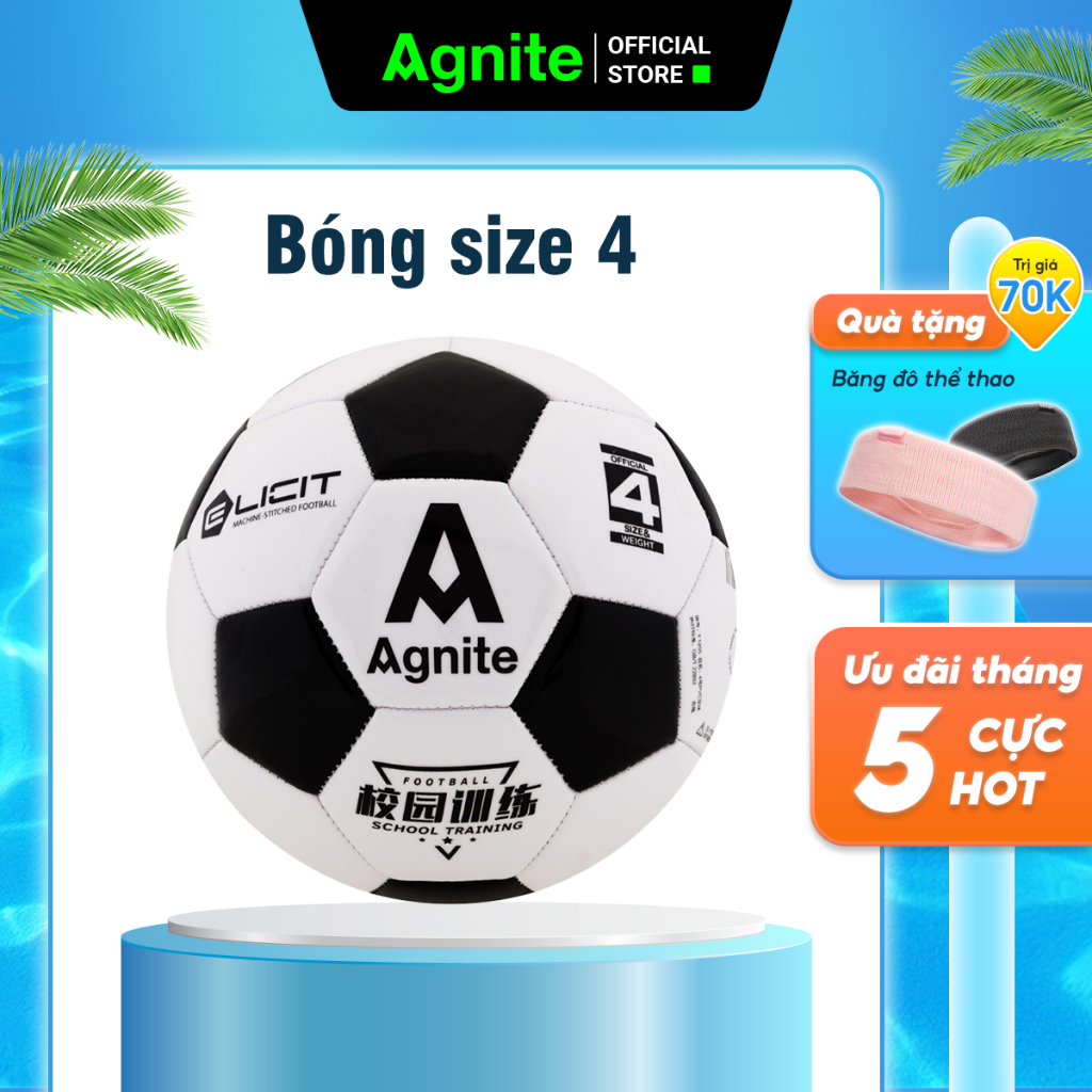 Quả bóng đá AGNITE số 4 tiêu chuẩn - chất liệu PVC cao cấp - đàn hồi tốt chống mòn - cho trẻ em - màu sắc cơ bản - F1205
