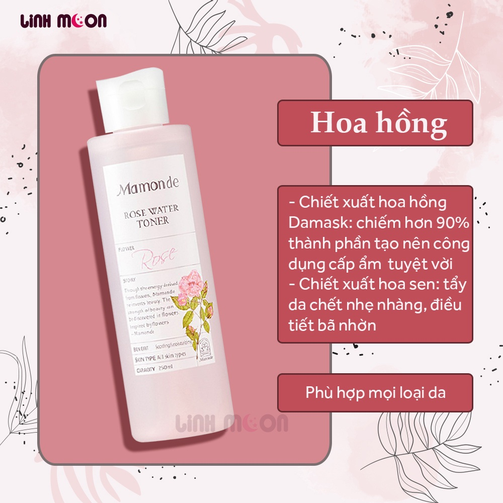 Toner Mamonde Hoa Hồng 250ML - Nước hoa hồng Mamonde Hoa Hồng 250ML