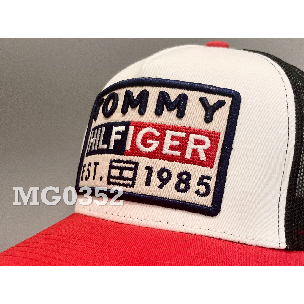 Nón kết Mũ lưỡi trai lưới Mesh Cap TM Hilfiger 1985 nam nữ thoáng khí màu đỏ trắng MG0352