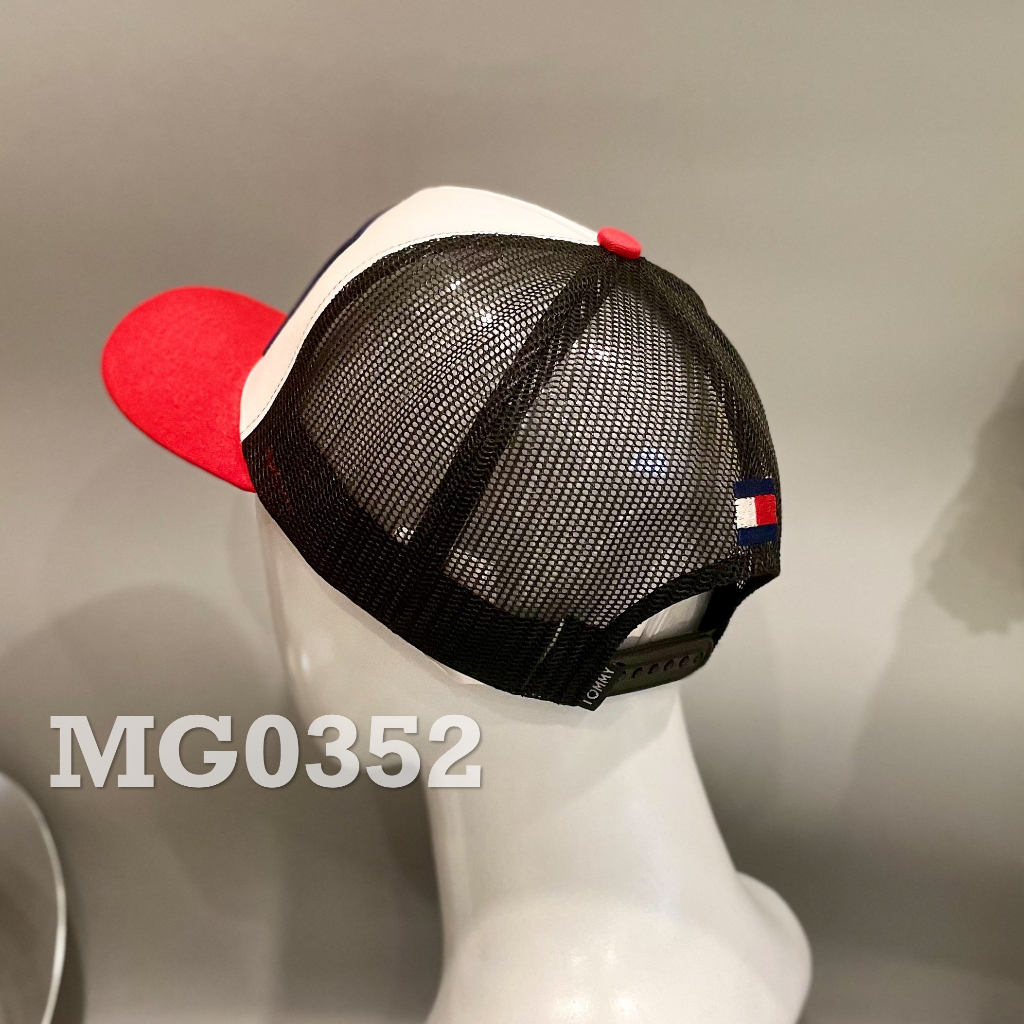 Nón kết Mũ lưỡi trai lưới Mesh Cap TM Hilfiger 1985 nam nữ thoáng khí màu đỏ trắng MG0352