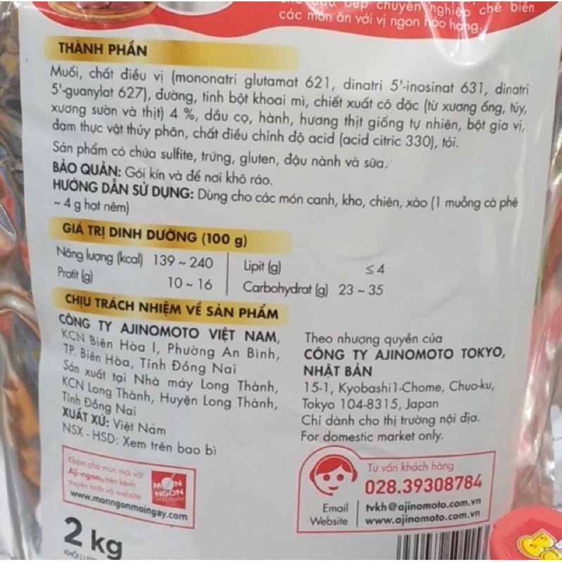 HẠT NÊM Aji-ngon 2kg- Cho Bếp Chuyên Nghiệp