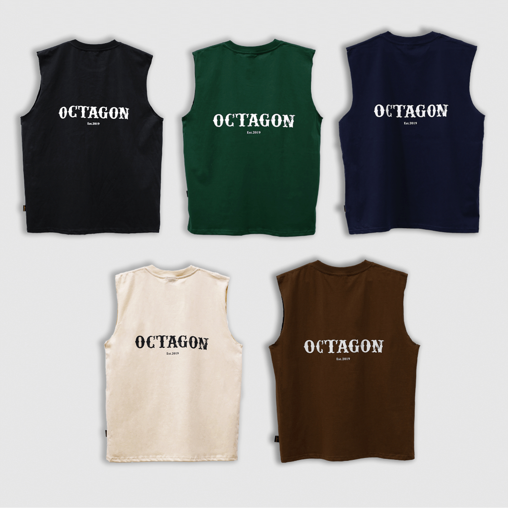 Áo Tanktop Retro OCTAGON Unisex - Cotton 100% - Form Rộng