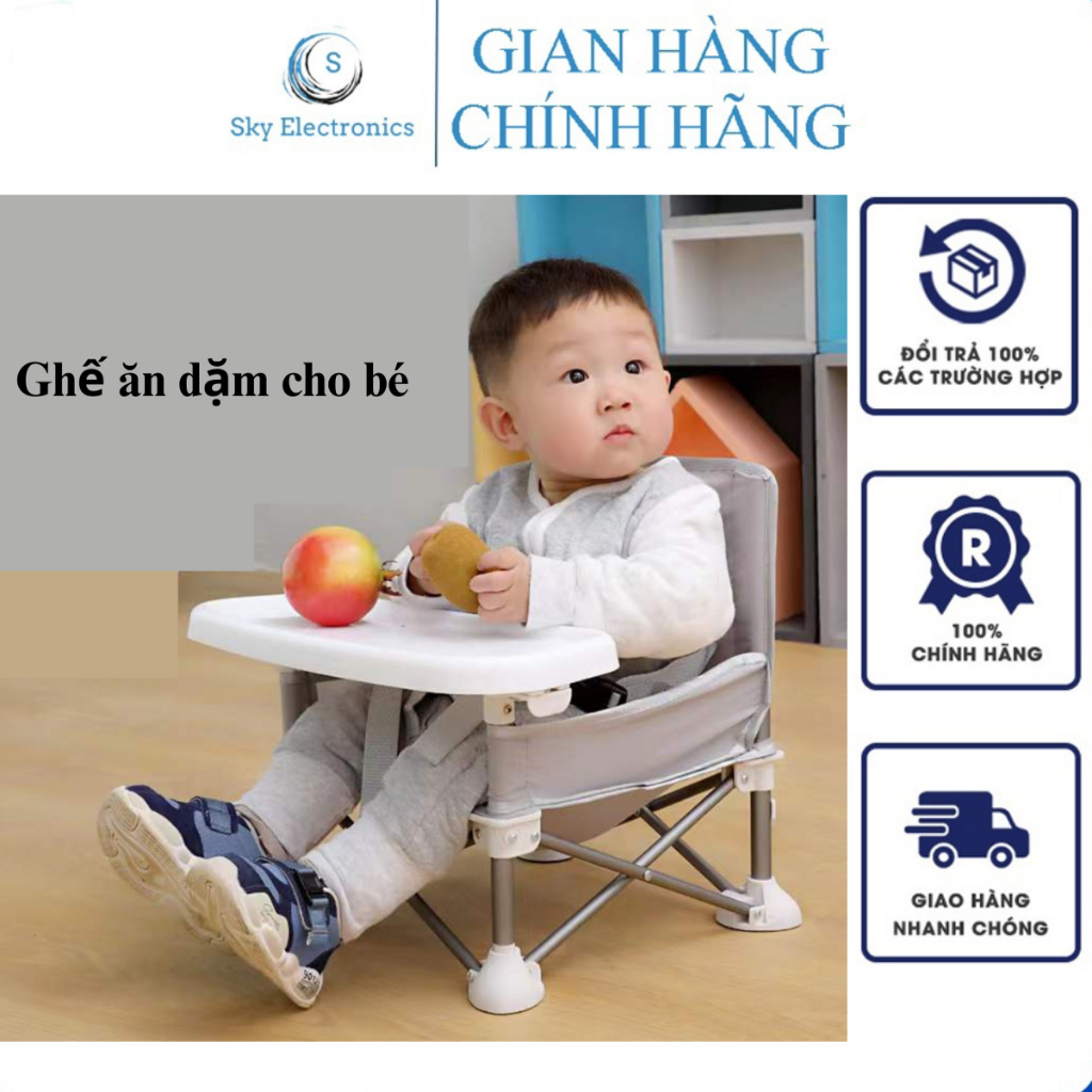Ghế Ăn Dặm Cho Bé Gấp Gọn Cao Cấp - Ghế Ngồi Ăn Dặm Đa Năng An Toàn Cho Trẻ Kiêm Ghế Ngồi Chơi Bàn Ăn Dặm Cho Bé Đi Chơi