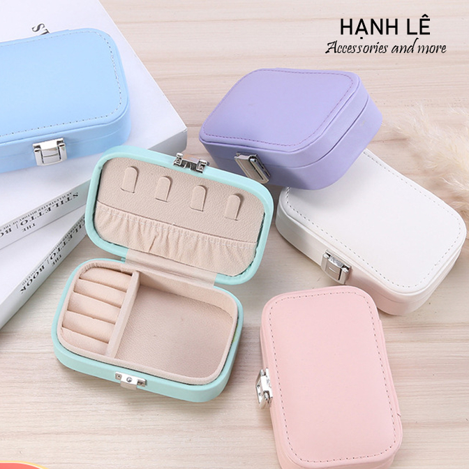 Hộp đựng trang sức, phụ kiện sang trọng có nắp gài tiện lợi, bảo quản chắc chắn chất da PU cao cấp
