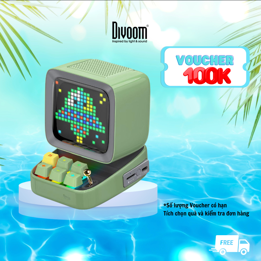Loa thông minh Divoom Ditoo Plus 10W - Hình dáng máy tính cổ, màn hình LED 256 Full RGB | BigBuy360 - bigbuy360.vn