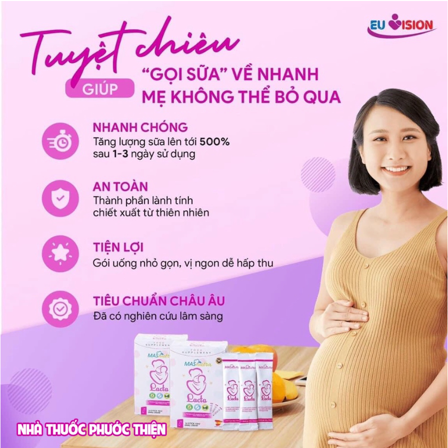 MASNutra Lacta - Hỗ trợ tăng tiết sữa mẹ sau sinh [ Hộp14 gói ]