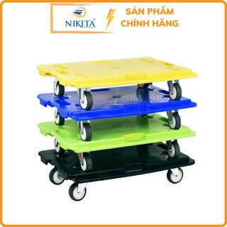 Xe đẩy hàng, sàn nhựa không tay đẩy, tải trọng 150Kg, Chính hãng NIKITA XD-B60.40