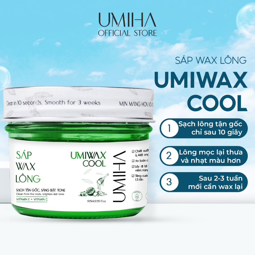 Sáp wax lông Umiha 105ml wax lạnh UMIHA dùng cho lông Nách, Chân Tay, Bikini Vùng Kín, Body an toàn hiệu quả