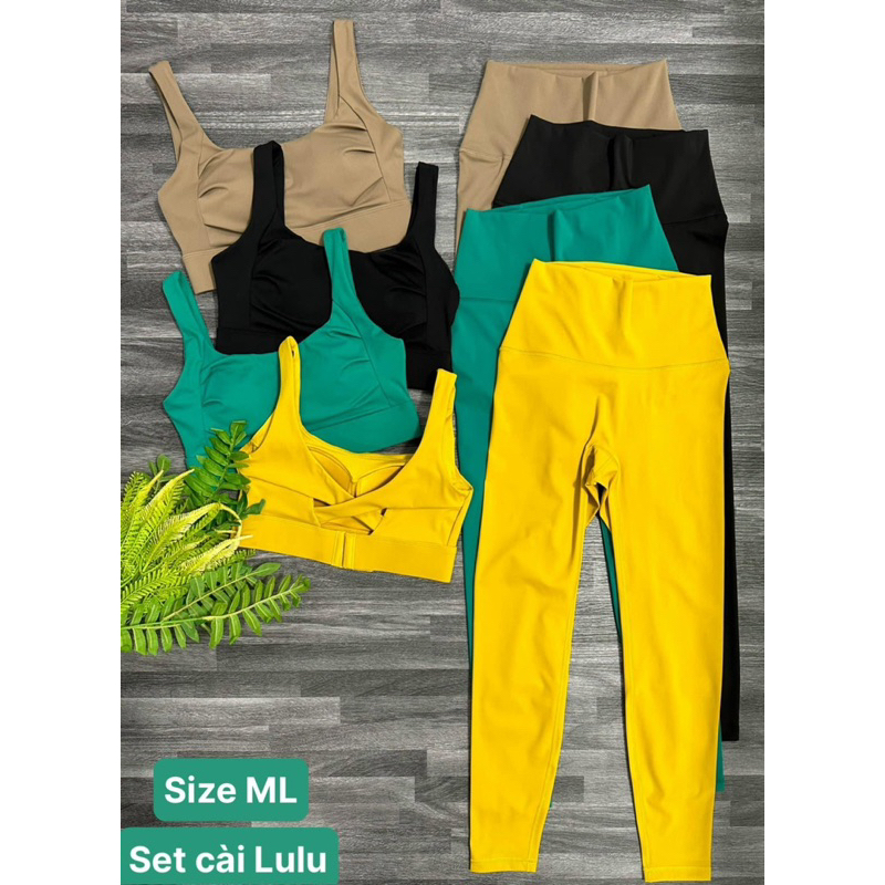 Set lulu cài sau  mút đúc tập gym yoga