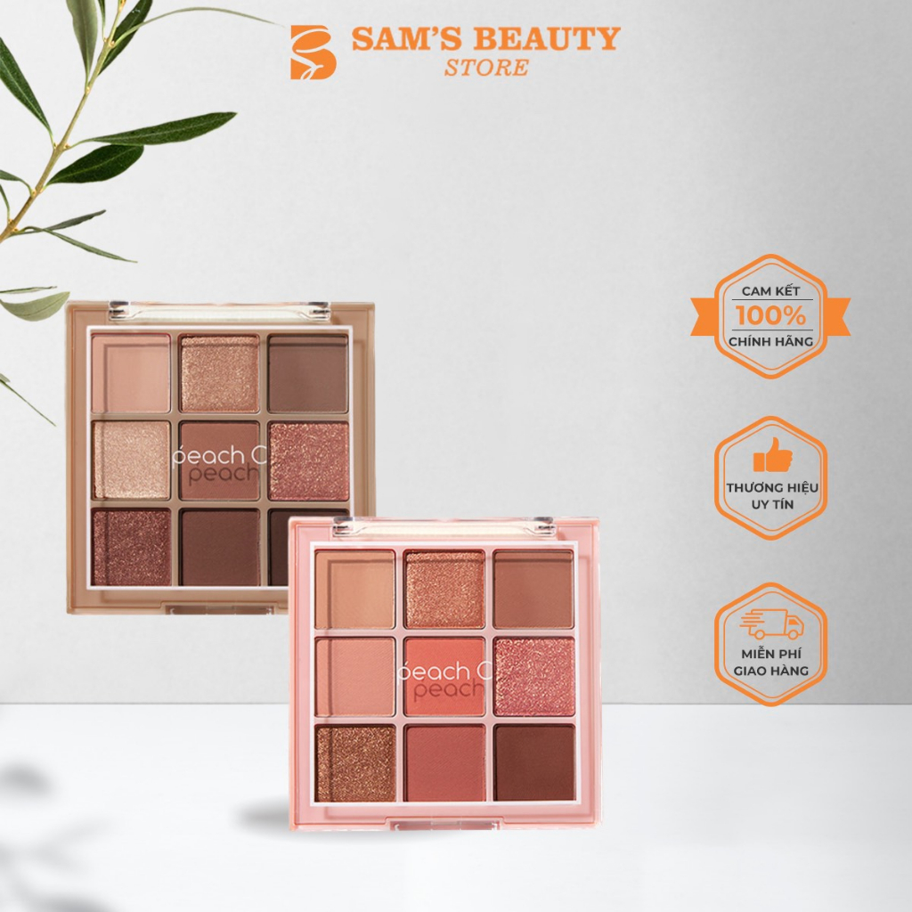 Bảng Phấn Mắt Peach C Soft Mood Eyeshadow Palette Soft Coral 64g 9 ô màu