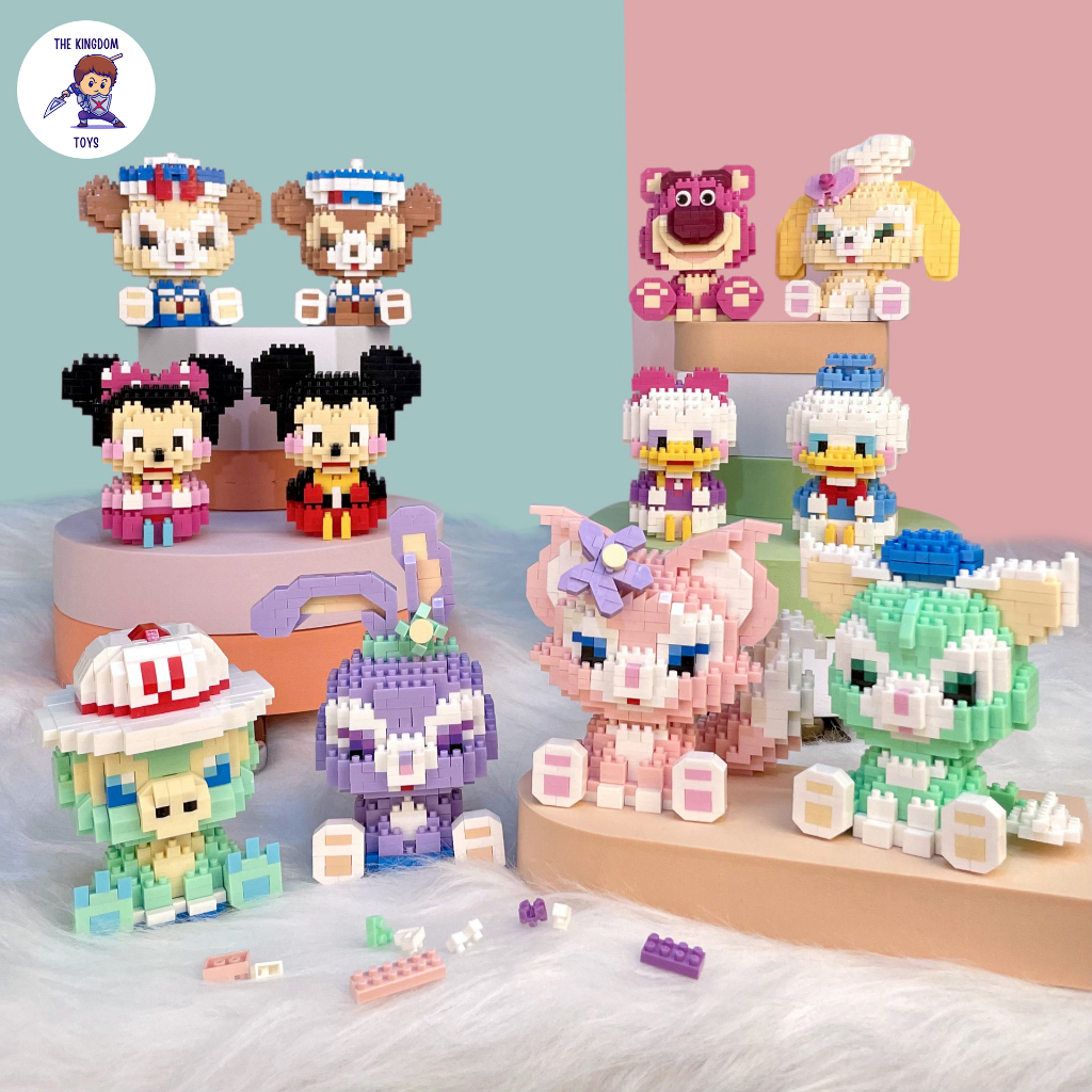 Đồ Chơi Lắp Ráp Mô Hình Chuột Mickey / Vịt Donald / Gấu Duffy / Minnie  / LinaBell / StellaLou / Gelatoni