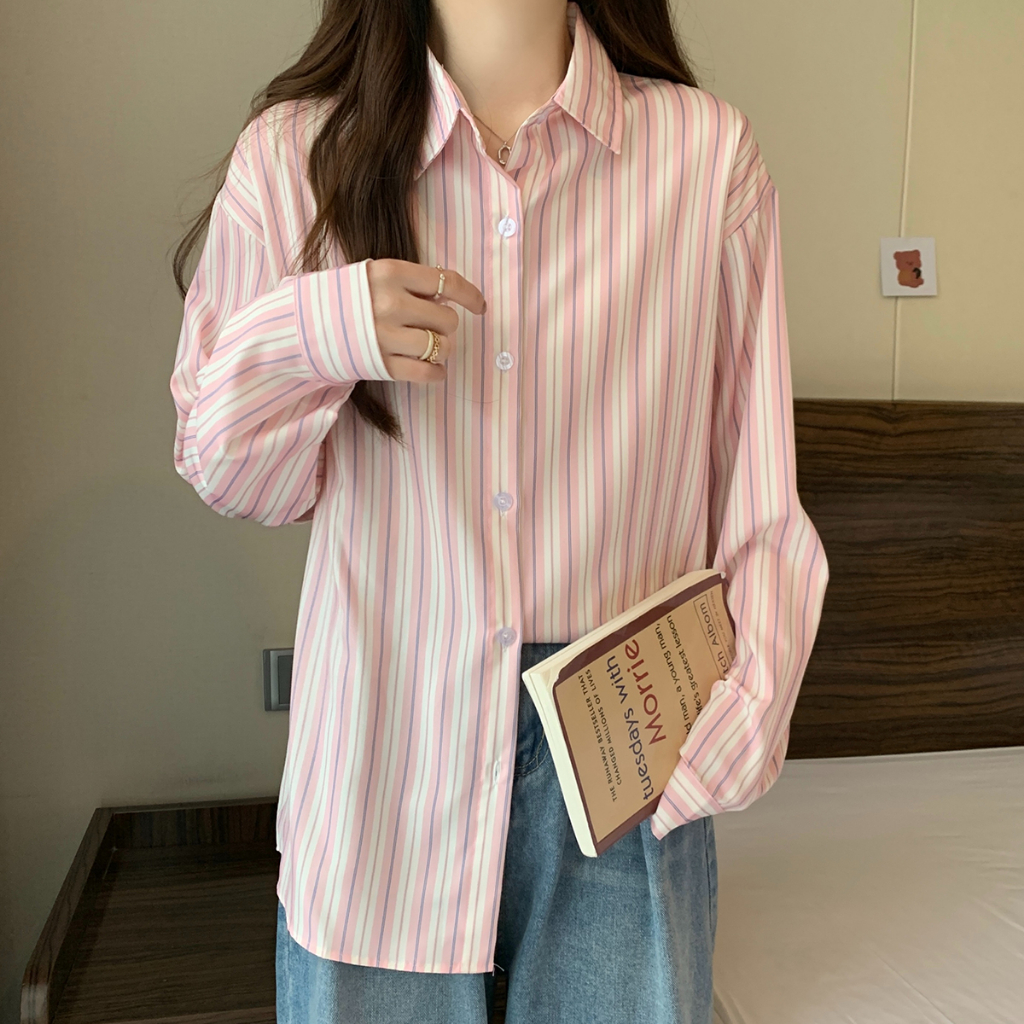 Áo sơ mi sọc nữ, Thiết kế thời trang ，Bông nguyên chất, Thoải mái và thoáng khí