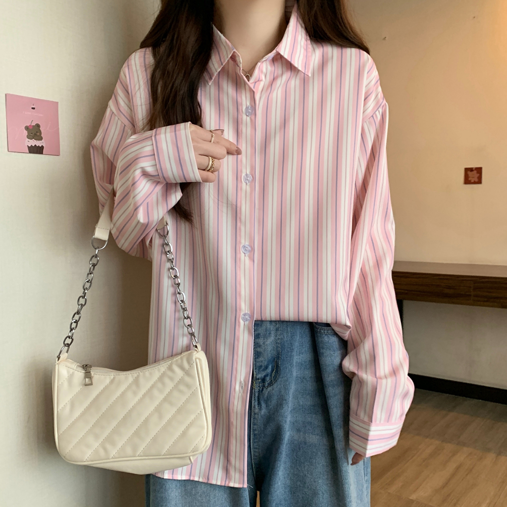 Áo sơ mi sọc nữ, Thiết kế thời trang ，Bông nguyên chất, Thoải mái và thoáng khí