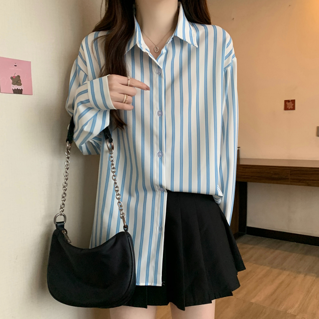 Áo sơ mi sọc nữ, Thiết kế thời trang ，Bông nguyên chất, Thoải mái và thoáng khí