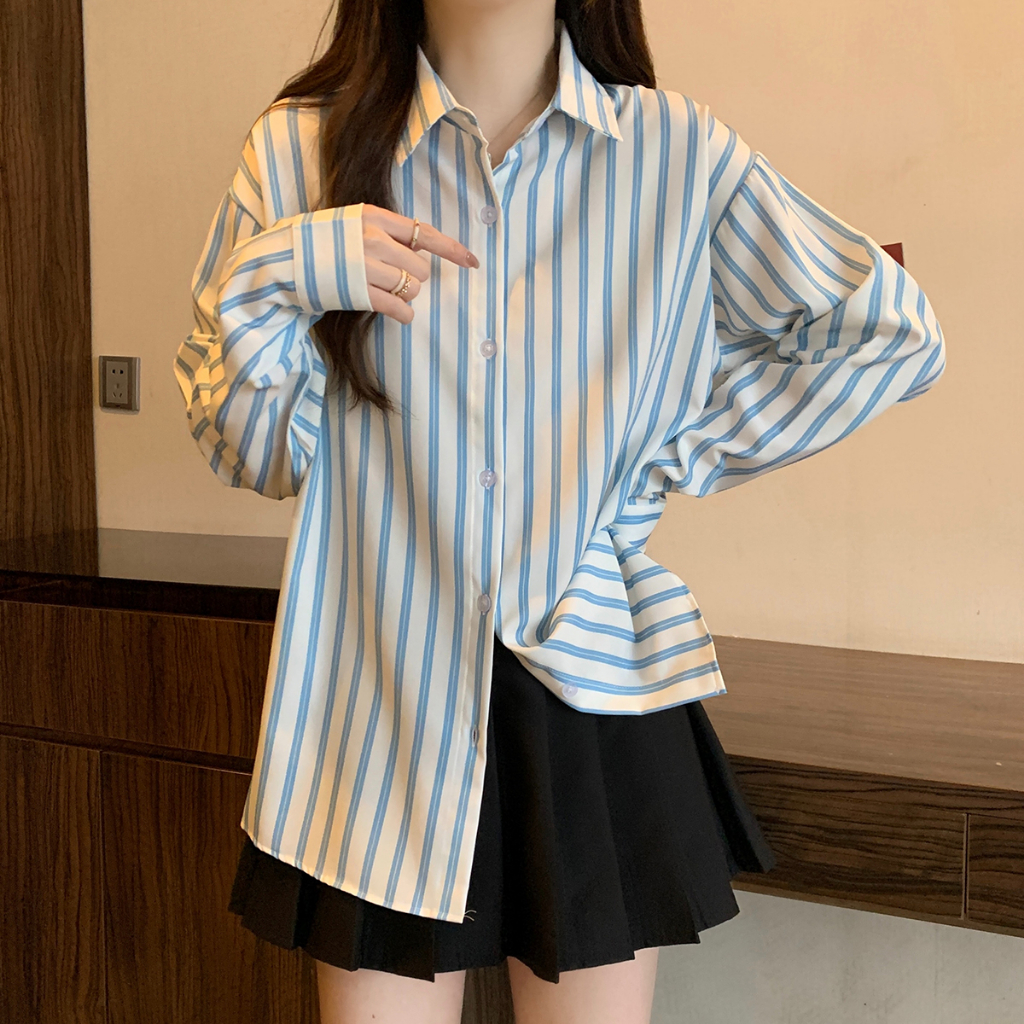 Áo sơ mi sọc nữ, Thiết kế thời trang ，Bông nguyên chất, Thoải mái và thoáng khí