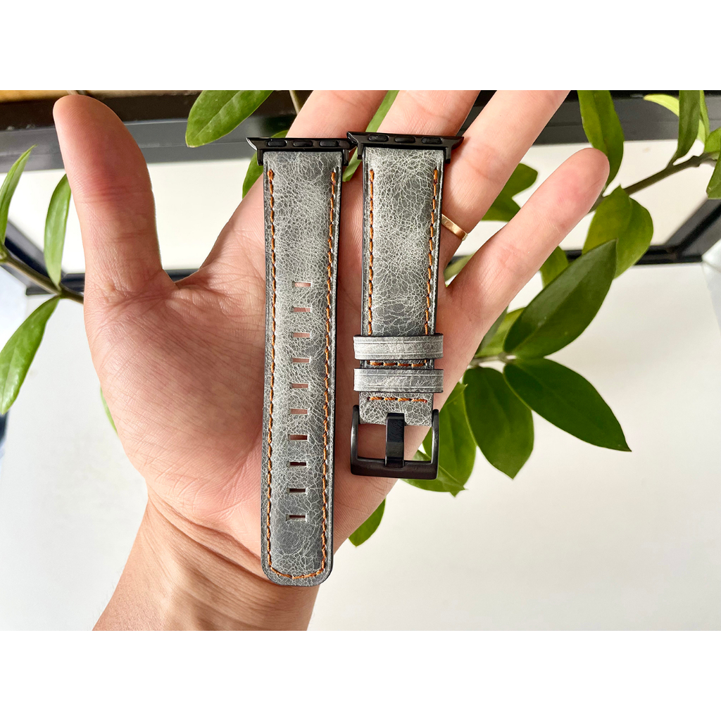 Dây da bò cao cấp nhập khẩu 38mm/40mm/41mm/42mm/44mm/45mm cho  Apple Watch SE 7 6 5 4 3 2 1 - DDAP04