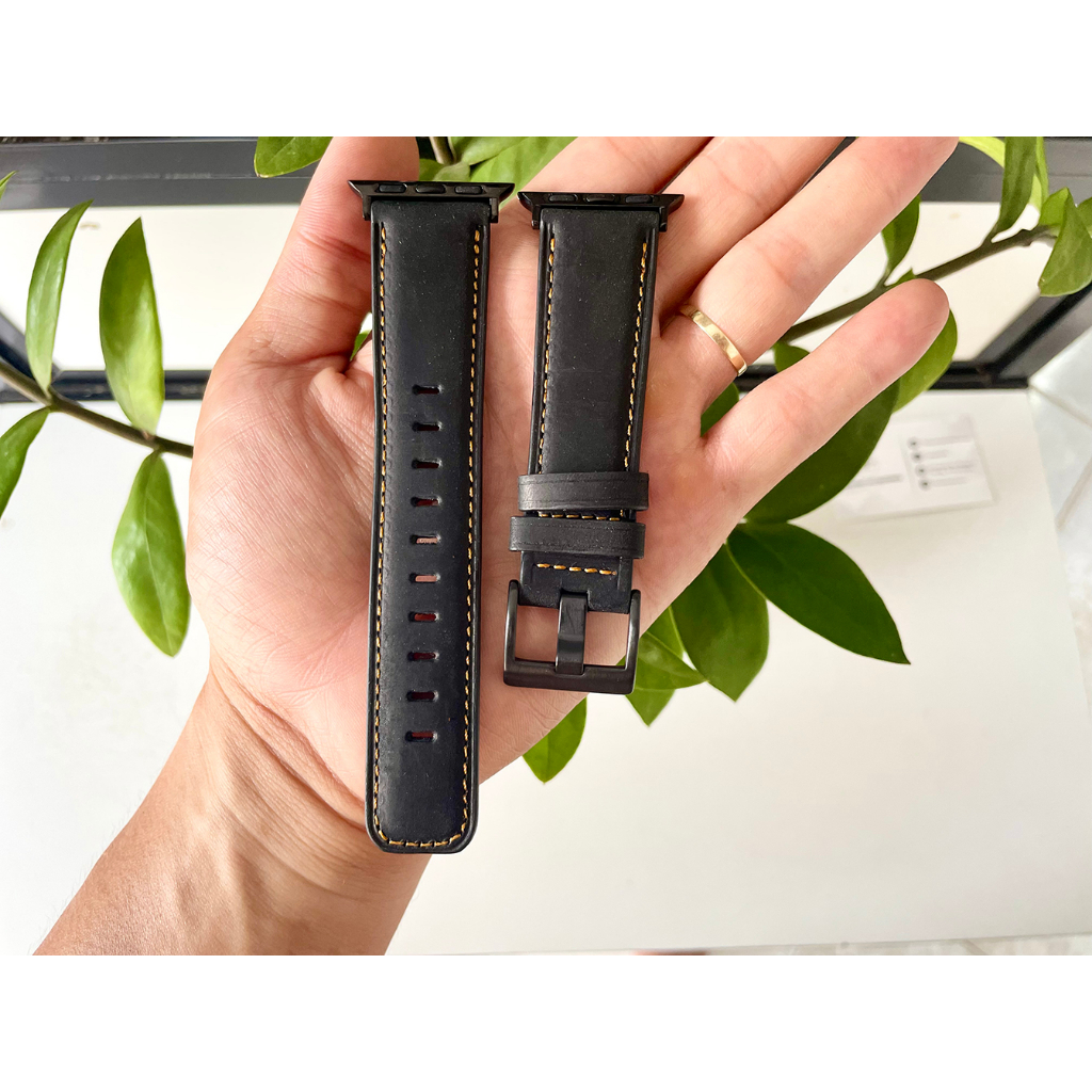 Dây da bò cao cấp nhập khẩu 38mm/40mm/41mm/42mm/44mm/45mm cho  Apple Watch SE 7 6 5 4 3 2 1 - DDAP04