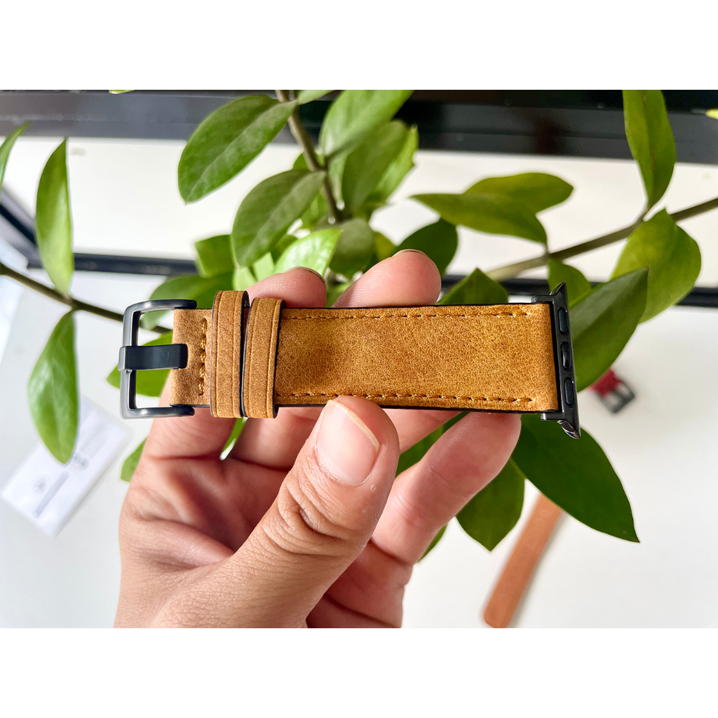 Dây da bò cao cấp nhập khẩu 38mm/40mm/41mm/42mm/44mm/45mm cho  Apple Watch SE 7 6 5 4 3 2 1 - DDAP04