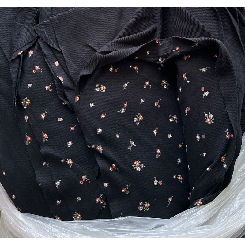 Vải cotton gân hoa