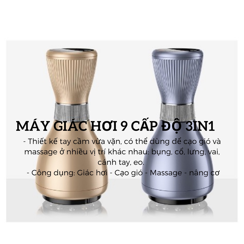 Máy Giác Hơi | Máy giác hơi cạo gió tích điện 9 cấp độ đả thông kinh lạc