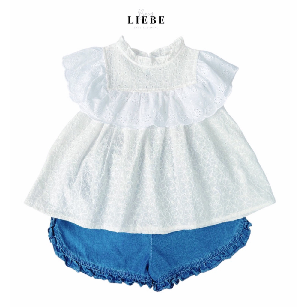 Áo babydol mix quần sooc bò