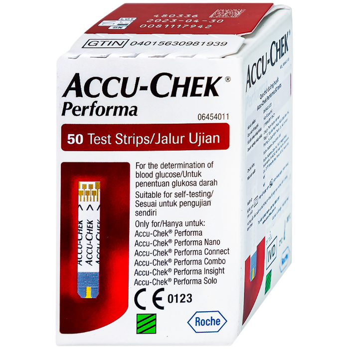 Que thử đường huyết cho máy Accu Check Performa - Hộp 50 Que
