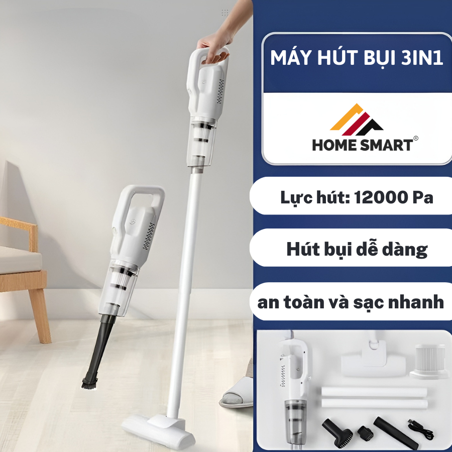 Máy hút bụi mini cầm tay 3in1 cao cấp công xuất 12000 PA tiện ích cho gia đình p